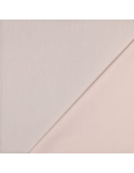 Tissu, Popeline de Coton Unie, Rose Poudré, Laize 150 cm, 100% Coton 125g/m²