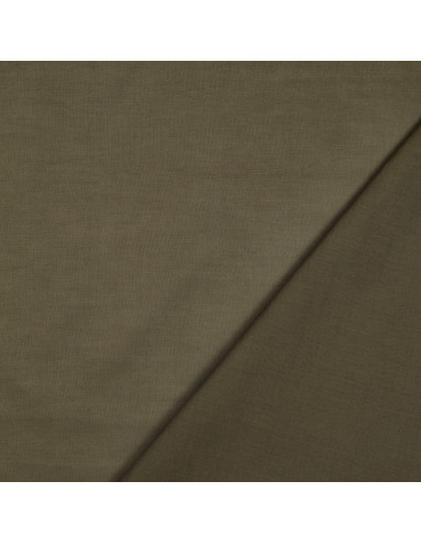 Tissu, Voile de Coton Uni, Vert Kaki, Laize 140 cm, 100% Coton 70g/m²