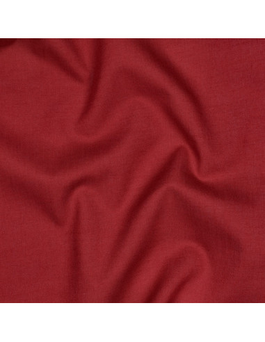 Tissu, Voile de Coton Uni, Rouge bordeaux, Laize 140 cm, 100% Coton 70g/m²