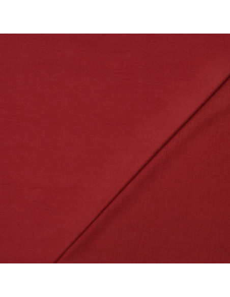 Tissu, Voile de Coton Uni, Rouge bordeaux, Laize 140 cm, 100% Coton 70g/m²