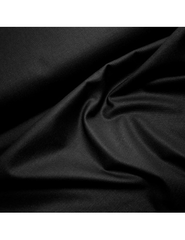 Tissu, Canvas Uni, Noir, Laize 140 cm, 100% Coton 225g/m²