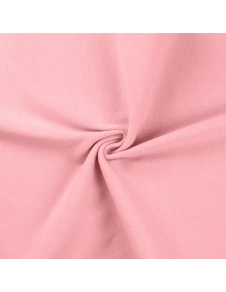 Tissu, Bord-côte tubulaire, Rose bébé, Laize 70 cm, Coton/Élasthanne