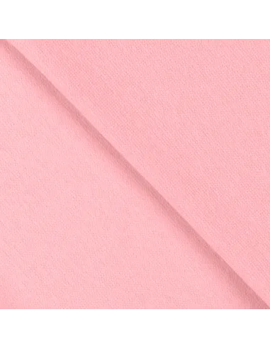 Tissu, Bord-côte tubulaire, Rose bébé, Laize 70 cm, Coton/Élasthanne