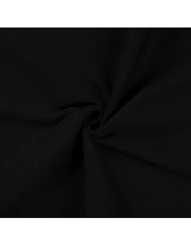 Tissu, Bord-côte tubulaire, Noir, Laize 70 cm, Coton/Élasthanne