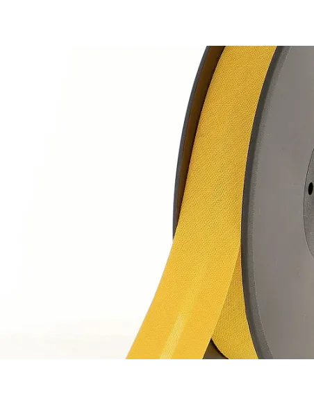 Biais tout textile, polycoton, 20mm, jaune soleil