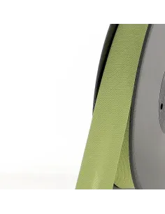 Biais tout textile, polycoton, 20mm, vert amande