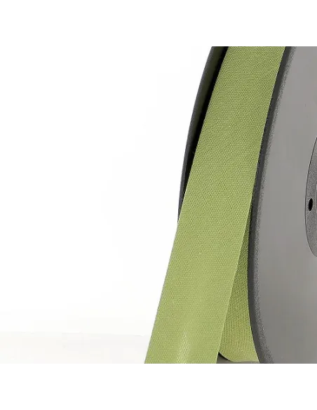 Biais tout textile, polycoton, 20mm, vert amande