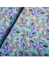 Cretonne Coton Japonisante Plumes de Paon Bleues OEKO-TEX | Zephyr Tissus