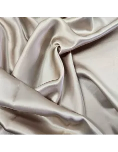 Satin de Soie Véritable 16 Mommes Beige | Zephyr Tissus
