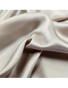 Satin de Soie Véritable 16 Mommes Beige | Zephyr Tissus 2