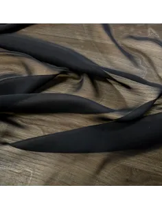 Acheter Mousseline Légère Noire au Mètre | Zephyr Tissus