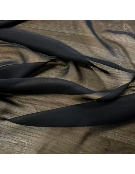 Acheter Mousseline Légère Noire au Mètre | Zephyr Tissus