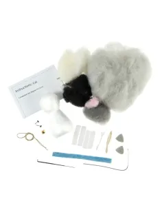 Kit de feutrage à l'aiguille Chat - Zéphyr Tissus 2