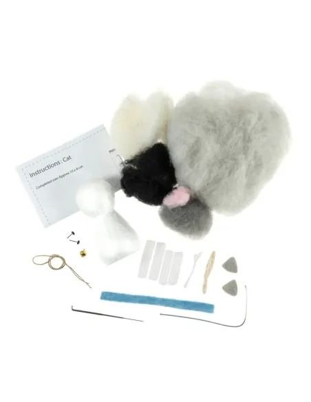 Kit de feutrage à l'aiguille Chat - Zéphyr Tissus
