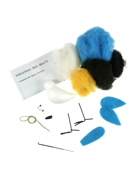 Kit de feutrage à l'aiguille Mésange bleue - Zéphyr Tissus