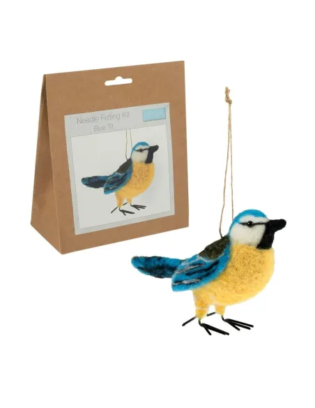 Kit de feutrage à l'aiguille Mésange bleue - Zéphyr Tissus