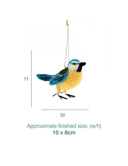 Kit de feutrage à l'aiguille Mésange bleue - Zéphyr Tissus