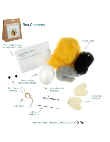 Kit de feutrage à l'aiguille Abeille - Zéphyr Tissus