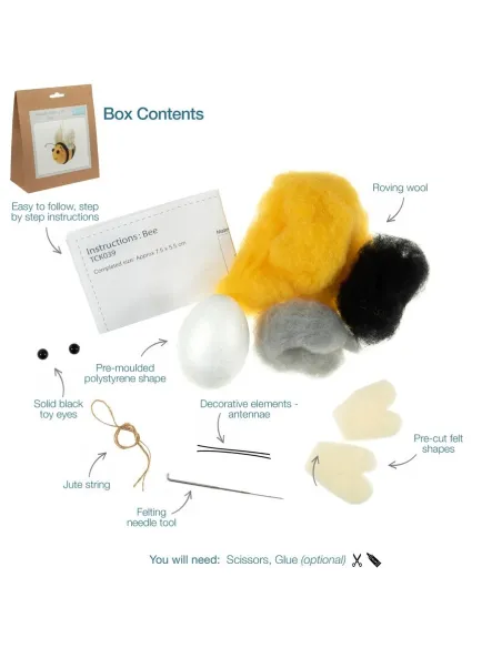 Kit de feutrage à l'aiguille Abeille - Zéphyr Tissus