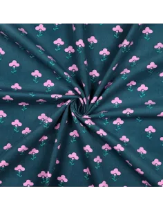 Fleurs Pétrole au Mètre | Zephyr Tissus 2