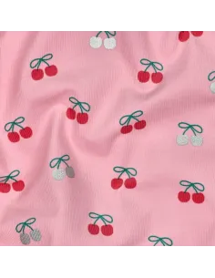 Cerises Rose au Mètre | Zephyr Tissus