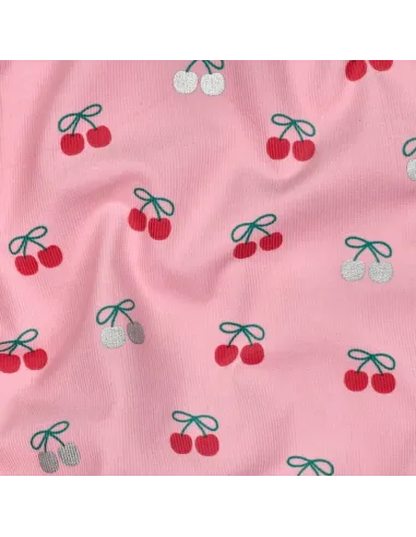 Cerises Rose au Mètre | Zephyr Tissus