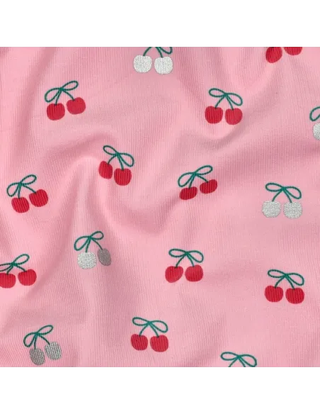 Cerises Rose au Mètre | Zephyr Tissus
