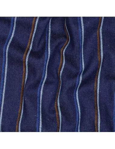 Rayures Indigo au Mètre | Zephyr Tissus