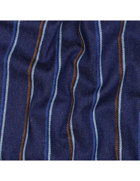 Rayures Indigo au Mètre | Zephyr Tissus