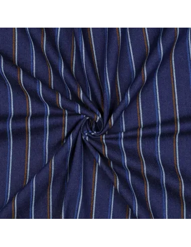 Rayures Indigo au Mètre | Zephyr Tissus