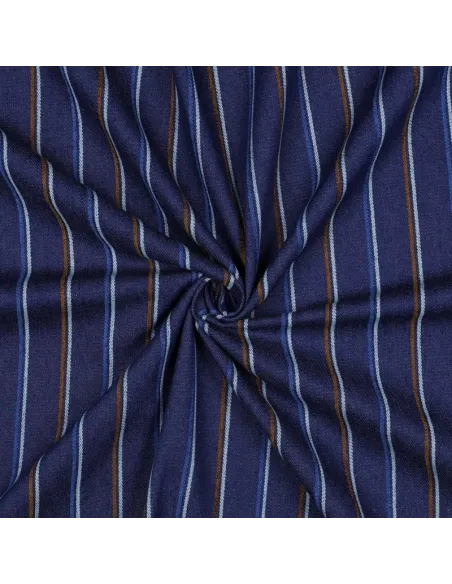 Rayures Indigo au Mètre | Zephyr Tissus