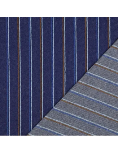 Rayures Indigo au Mètre | Zephyr Tissus