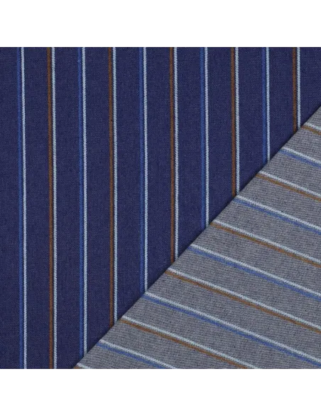 Rayures Indigo au Mètre | Zephyr Tissus