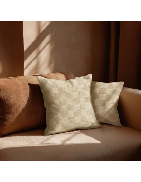 Carreaux Écru au Mètre | Zephyr Tissus