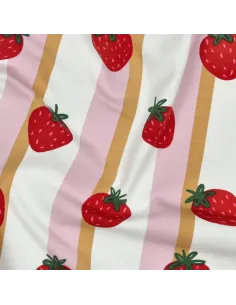 Fruits Blanc au Mètre | Zephyr Tissus