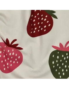 Fraises Écru au Mètre | Zephyr Tissus