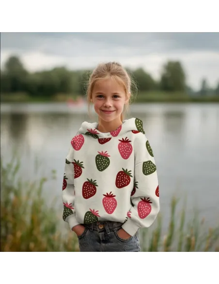 Fraises Écru au Mètre | Zephyr Tissus