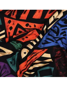 Motif abstrait, impression digitale Noir au Mètre | Zephy...