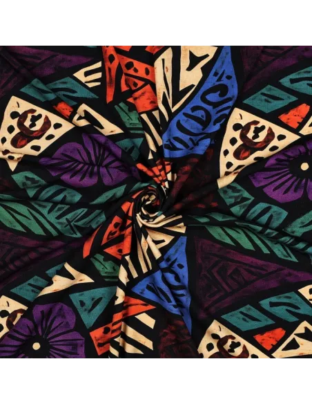 Motif abstrait, impression digitale Noir au Mètre | Zephy...