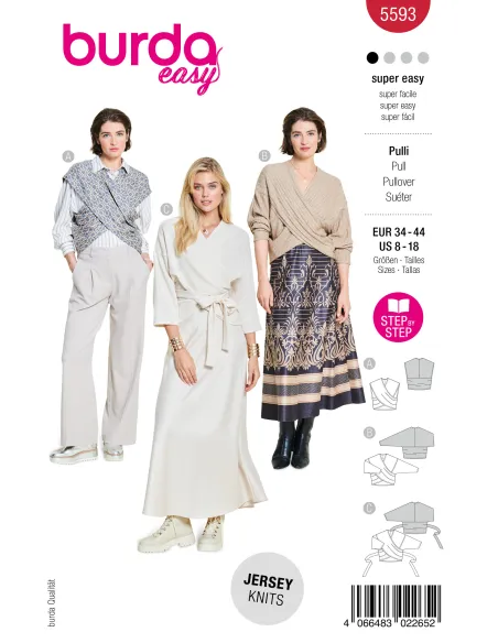 Patron Burda Pull & Veste | Zephyr Tissus