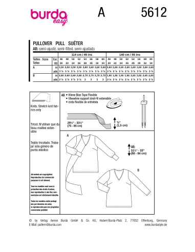 Patron Burda Pull | Zephyr Tissus