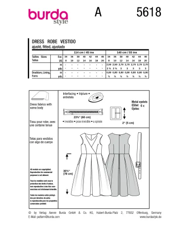 Patron Burda Robe | Zephyr Tissus