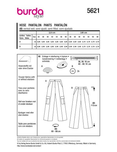 Patron Burda Pantalon | Zephyr Tissus