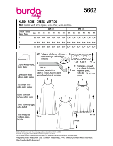 Patron Burda Robe | Zephyr Tissus