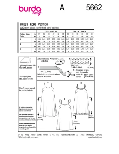 Patron Burda Robe | Zephyr Tissus