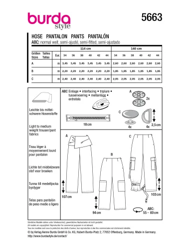 Patron Burda Pantalon | Zephyr Tissus