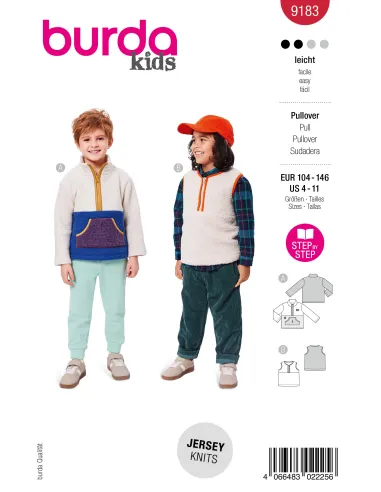 Patron Burda Pull & Gilet | Zephyr Tissus