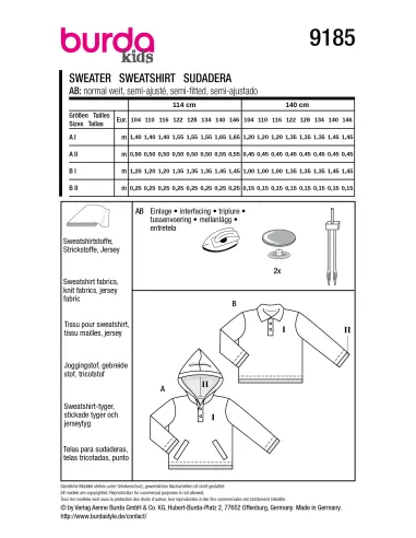 Patron Burda Sweatshirt | Zephyr Tissus