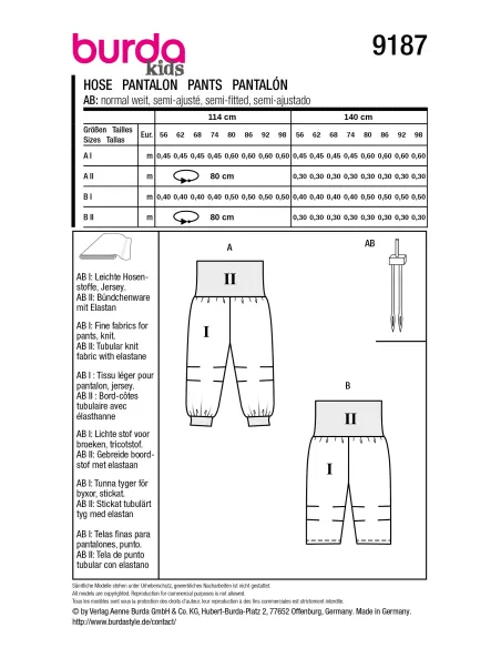 Patron Burda Pantalon | Zephyr Tissus