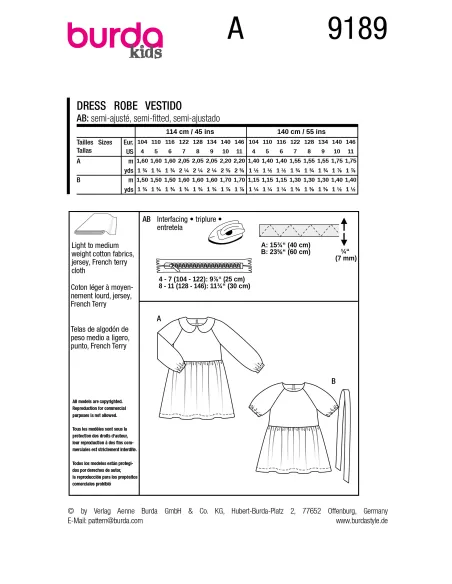 Patron Burda Robe | Zephyr Tissus